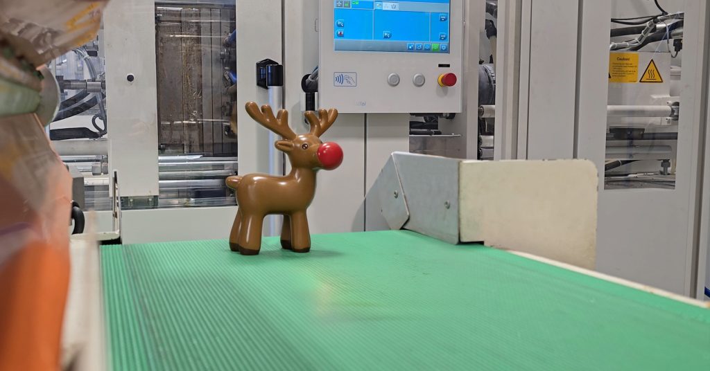 Happy Christmas Plastic Reindeer