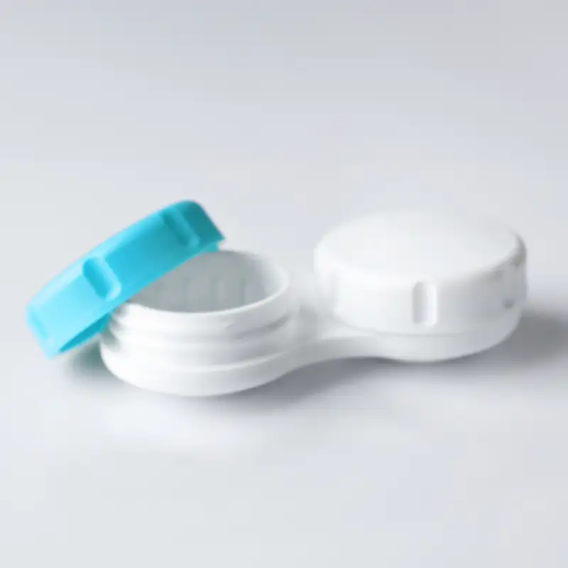 Plastic contact lens container